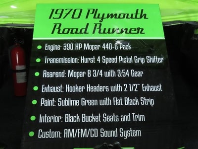 1970 Plymouth ROAD RUNNER Base